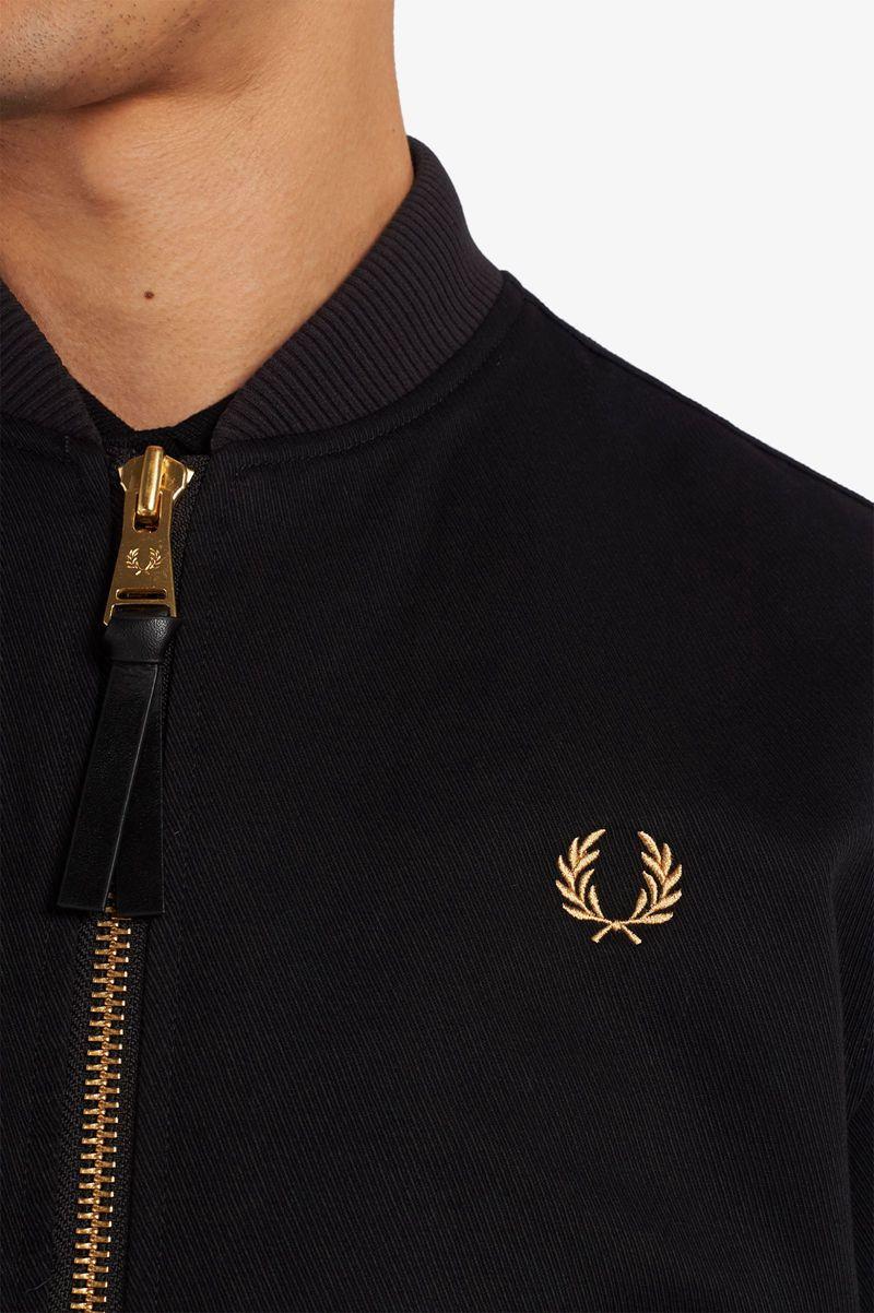 Geaca Barbati Fred Perry Twill Bomber Negrii | RO 1269XYUF